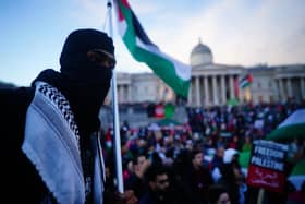 Pro-Palestine protestors at a rally in Trafalgar Square, London, last Saturday. A depressing aspect of such protests is the profound ignorance on display, writes Ruth Dudley Edwards: "When the Jew-haters and their ignorant young supporters chant, 'From the river to the sea Palestine will be free', they are asking for the end of the only democratic country in the Middle East and the expulsion or murder of every Jew in the region"