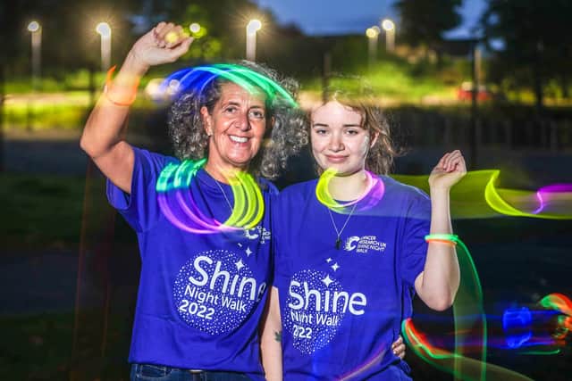 Co Down cancer survivor Estelle Allen pictured with her daughter Katie will help beat cancer stride by stride when she takes part in Cancer Research UK’s Shine Night Walk on Saturday October 15