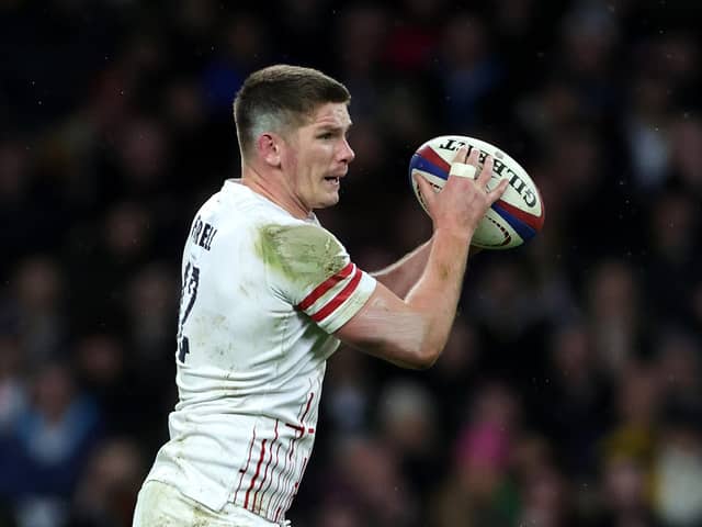 Owen Farrell, who will be available for the start of England's Six Nations against Scotland on February 4 after receiving a four-match ban for a dangerous tackle. (Photo by David Rogers/Getty Images)
