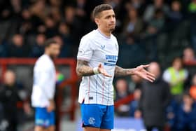 Rangers' James Tavernier frustrated in the Ross County defeat. (Photo by Steve Welsh/PA Wire)