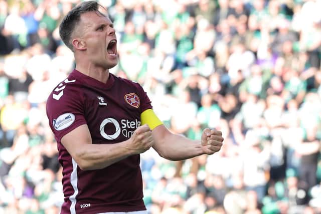Hearts' Lawrence Shankland appears close to signing for Rangers. (Photo by Steve Welsh/PA Wire)