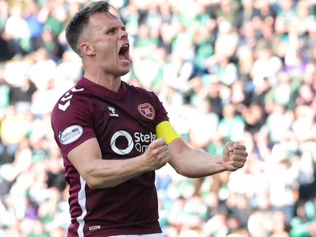 Hearts' Lawrence Shankland appears close to signing for Rangers. (Photo by Steve Welsh/PA Wire)