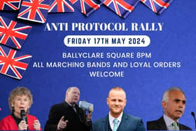 Ballyclare anti-protocol rally poster