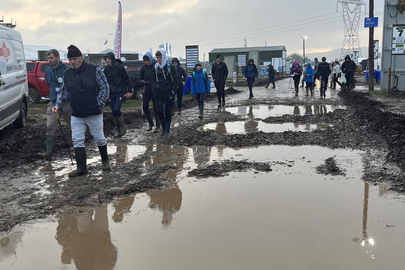 Muddy conditions on day two of the National Ploughing Championships at Ratheniska, Co Laois. Picture: Niall Carson/PA Wire