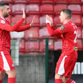 Joe Gormley and Ronan Hale both scored in Cliftonville's 4-0 Irish Cup win over Loughgall. PIC: Desmond Loughery/Pacemaker Press