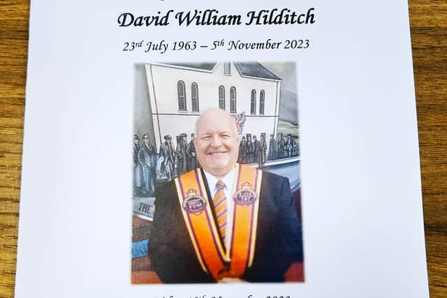 David Hilditch on the order of service for today's funeral