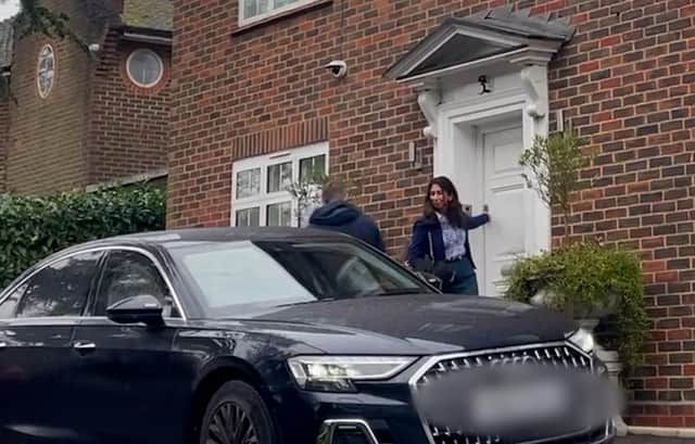 Home Secretary Suella Braverman leaving her home in Bushey, Hertfordshire, today