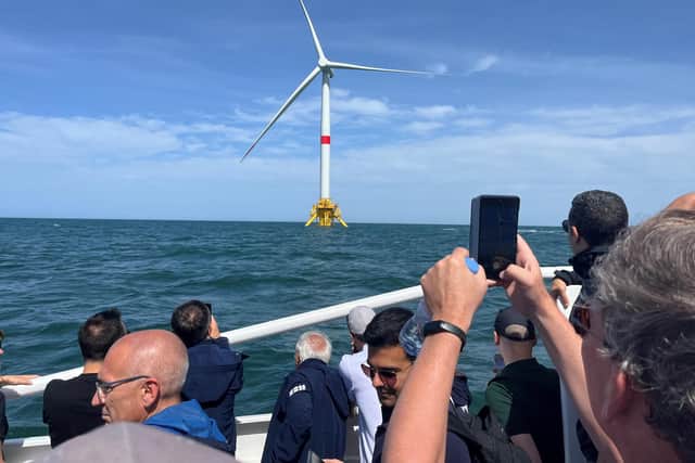 A Northern Ireland delegation of energy experts from the Department for the Economy, NIE, SONI and the private sector made a trip 17km offshore from Marseille this week to see the Mediterranean’s first three floating wind turbines