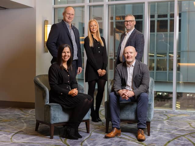 Whiterock’s Growth Capital Fund team Graham Ferguson, Sarah Toner, David McCurley; (seated) Jenna Mairs and Paul Millar