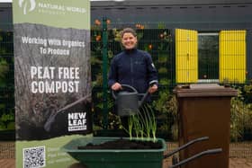 To mark International Compost Awareness Week, which is taking place from May 7 to 13, leading organics recycling company Natural World Products is partnering with local councils to offer householders free compost. Sharon McMaster, community outreach manager at NWP, is pictured with the compost that is made using discarded household organics from homes across Northern Ireland, a real demonstration of the impact of effective recycling. The scheme will enable ratepayers to collect bags of free compost from designated collection points across councils in the arc21 area