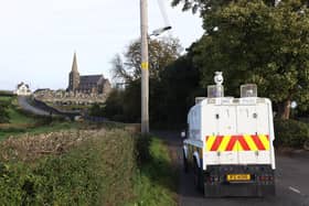 A PSNI vehicle near Drumcree Church, where an Orange Order parade was stopped by police because of an illegal protest on the Garvaghy Road. Pic: Liam McBurney/PA Wire