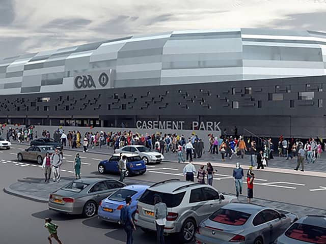 A computer generated image of how the redeveloped Casement Park would look. Photo: Ulster GAA