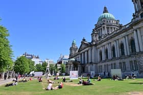 Blue skies over Belfast City Hall on Wednesday. Pic: Colm Lenaghan/Pacemaker