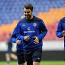 Josh McQuoid (left) pictured during Northern Ireland training at the Amsterdam Arena in 2012.