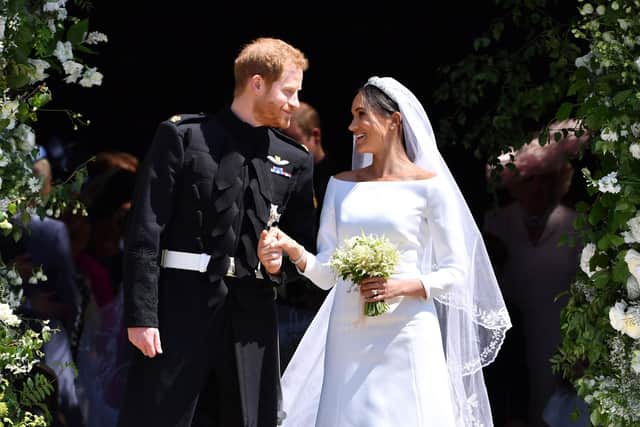 Meghan Markle wore a dress designed by Givenchy for her wedding to Prince Harry on May 19, 2018