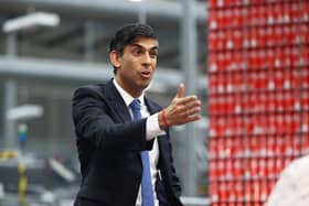 Prime Minister Rishi Sunak holds a Q&A session with local business leaders during a visit to Coca-Cola HBC in Lisburn last month to sell the Windsor Framework deal. Today, DUP MP Gregory Campbell said the Windsor Framework was better than the contentious Northern Ireland Protocol, but it was still 'not what we need to see'