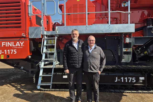 David Lyons pictured in front of a Finlay J-1175, with Simon Meester, President and chief executive Officer of Terex