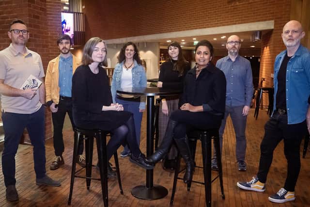 Twelve artists from Northern Ireland who have been announced as the latest recipients of the Arts Council of NI's Artist Career Enhancement Scheme (ACES). (left to right) are eight of the 12 awardees, Jamie Guiney, Gavin Peden, Dorothy Hunter, Suzannah McCreight, Alessis Cargnelli, Anushiya Sundaralingam, Peter O'Doherty and Dominic Montague.