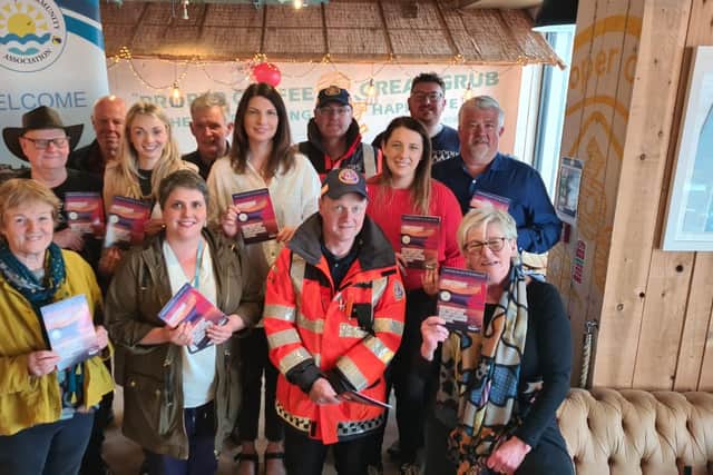 Red Sails Festival programme launch with representatives from Radius Housing, Causeway Coast and Glens Council, funders and Community Rescue and Flowerfield Art Centre, partners with some of Festival organising team. Officially launched on Thursday in Bob and Bert’s cafe, the Red Sails Festival Committee, part of Portstewart Community Association, believe this year will be another record crowd pleaser.