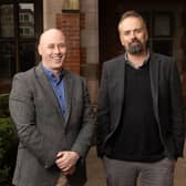 Belfast-based techbio company has raised over £1.4m in grant funding to develop new drug products using its proprietary AI-driven drug discovery platform. Pictured are AMPLY Discovery co-founders Dr Ben Thomas and Dermot Tierney