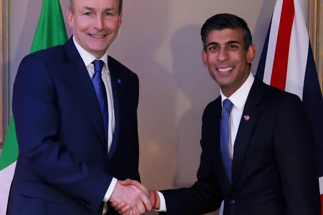 Prime Minister Rishi Sunak (right) meets Taoiseach Micheal Martin during a meeting at the British-Irish Council summit in Blackpool. Picture date: Thursday November 10, 2022. PA Photo. See PA story POLITICS Council. Photo credit should read: Cameron Smith/PA Wire