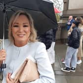 Michelle O'Neill leaves Westminster Abbey after the coronation service