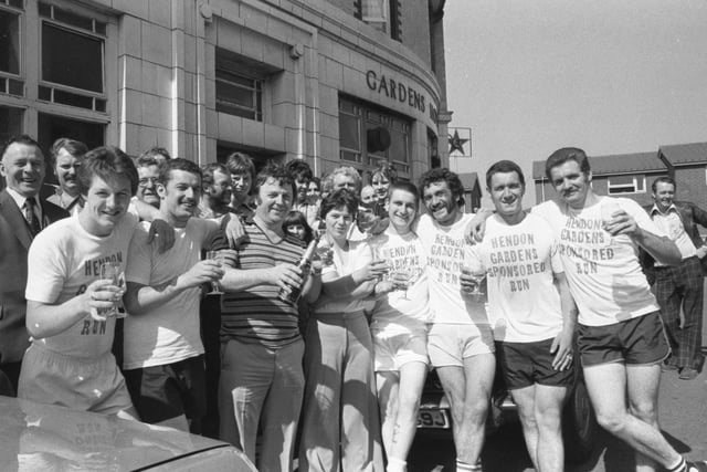 Runners from Hendon Gardens pub in Gray Road, Hendon, did a sponsored run from Teesside back to the pub 44 years ago.