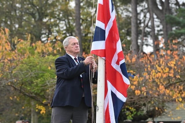 PACEMAKER BELFAST  13/11/2022
Lowering the Union Flag in Bangor.