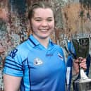 The Thompson Graving Dock, at the Harland and Wolff Shipyard, Queen's Island, Belfast, was the venue for the Girls High School Final match preview. Pictured is Tara O’Neill representing the Assumption Grammar School Girls team