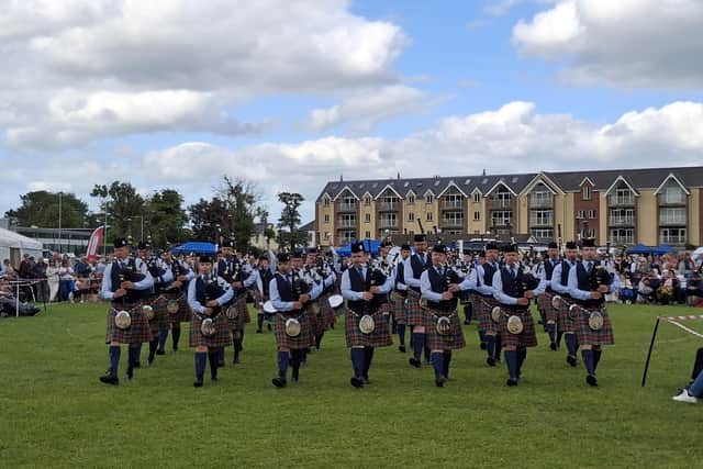 Ravara Pipe Band, who were named the 2025 Grade 1 Champion of Champions – Band, Drums & Bass Section – at the Heart of Down championships in Newcastle last weekend