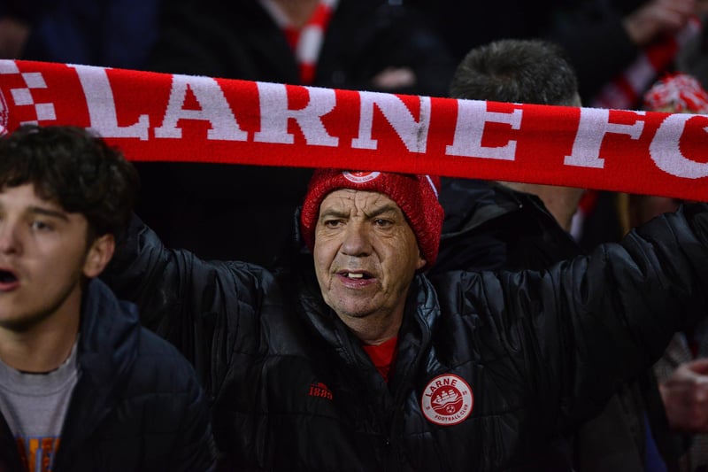 A Larne fan pictured after they won the Danske Bank Premiership