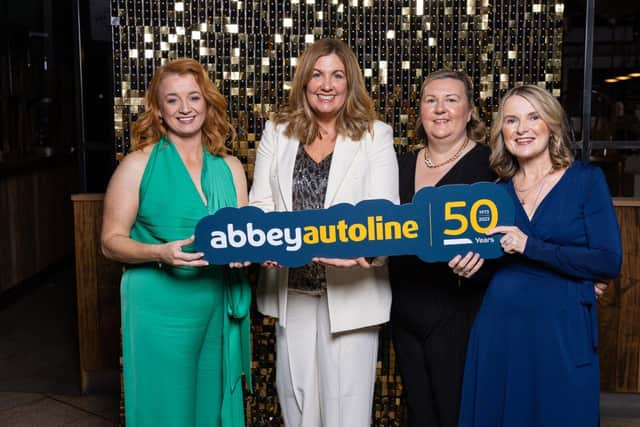 Northern Ireland insurance broker AbbeyAutoline has successfully concluded its ambitious 50th anniversary programme by supporting more than 40 charity and voluntary organisations across the region. Pictured are Jackie Elliott, Julie Gibbons, Jeni McKelvey and Wendy Close. Picture: AbbeyAutoline