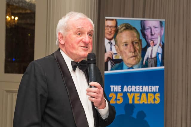 The former Taoiseach Bertie Ahern addresses the anniversary gathering. Pictures Roy Crawford Photography
