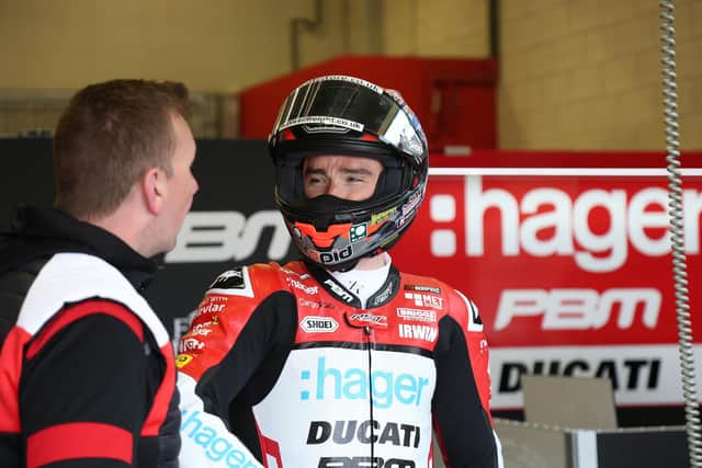 Hager PBM Ducati rider Glenn Irwin is gunning for a Superbike treble at the North West 200 from May 8-11 to set a new record of 11 wins in the class. Picture: David Yeomans