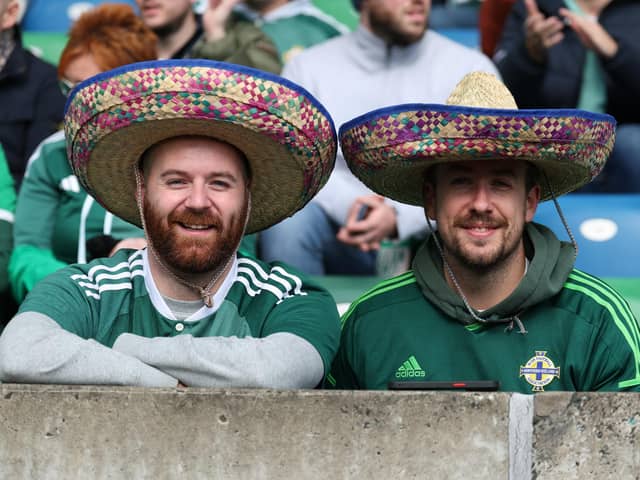 Northern Ireland fans get ready to watch their team in action at Windsor Park