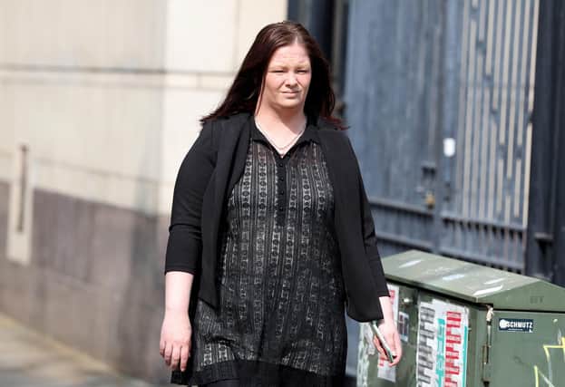 Former Belfast city council councillor Jolene Bunting pictured at Belfast Laganside Courts where she was appearing in relation to harassing drag artist Matthew.Cavan.