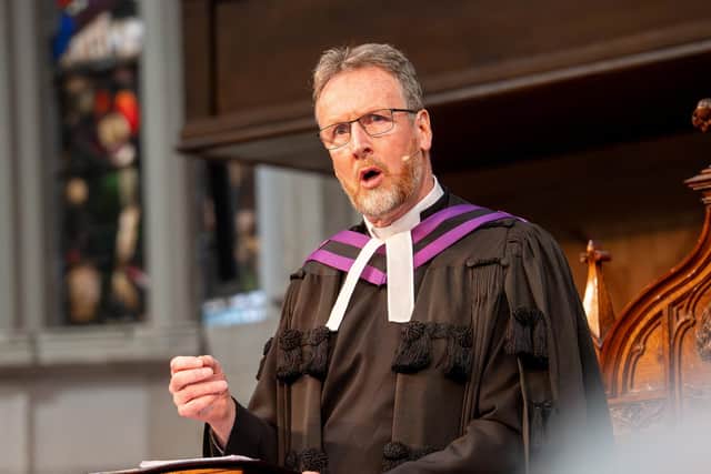 The new moderator Rev Dr Richard Kerr preaching his first message at the General Assembly, 11-06-26-2026.