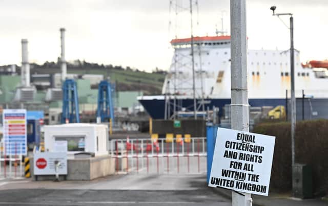 The Windsor Framework is no solution to the Northern Ireland Protocol. The red / green lanes do not ameliorate the trade barrier with Great Britain. Photo Colm Lenaghan/Pacemaker Press