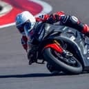 Manx rider Nathan Harrison in action on his Honda Racing Superstock machine during testing at Andalucia in Spain