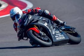 Manx rider Nathan Harrison in action on his Honda Racing Superstock machine during testing at Andalucia in Spain