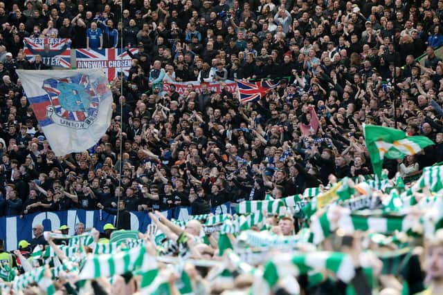 A general view inside the stadium as Rangers fans show support against Celtic in the Scottish Premiership. (Photo by Ian MacNicol/Getty Images)