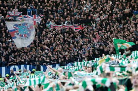A general view inside the stadium as Rangers fans show support against Celtic in the Scottish Premiership. (Photo by Ian MacNicol/Getty Images)