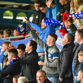 Loughgall supporters backing the club across this season's Sports Direct Premiership programme. (Photo by Andrew McCarroll/Pacemaker)