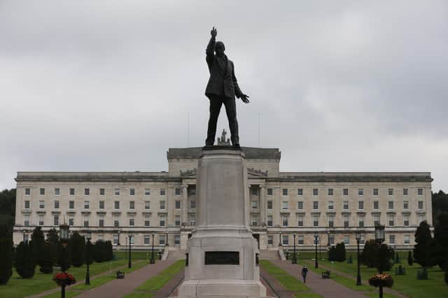 The Carson statue in Stormont. In 1913, Sir Edward Carson said constitutional outcomes should never be promoted “by any means other than those… of persuasion”