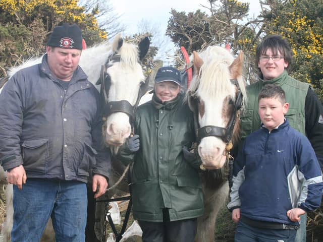 Pictured in March 2008 at a ploughing match which was held on Easter Monday of that year, they are Robert Murphy, Clare Squires, Jordan Magowan, Nathan Magowan and Nigel McBride. Picture: Farming Life archives/Steven McAuley