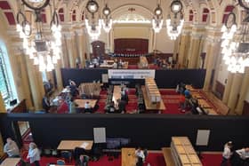The count is underway in Belfast City Hall. Image: @belfastcc