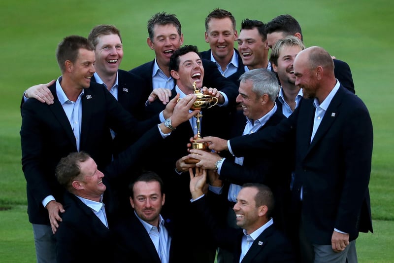 Success in Scotland for Rory McIlroy and Team Europe. (Photo by Mike Ehrmann/Getty Images)