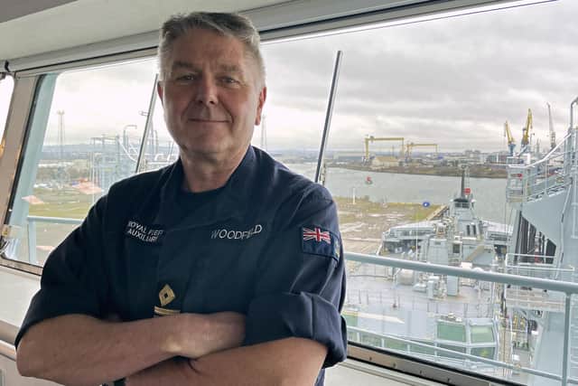 RFA Tidesurge captain and commanding officer Karl Woodfield in Belfast ahead of the building of three new RFA ships at the Harland and Wolff shipyard in the city