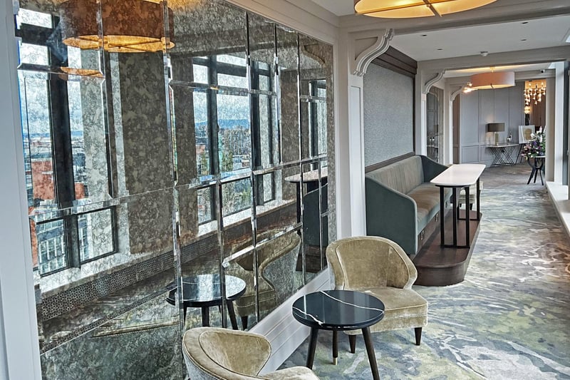 The redevelopment of the Belfast hotel’s business suite included substantial upgrades to the 12th-floor penthouse suite and seven meeting rooms. Credit Graham