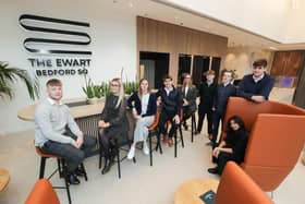 A group of the 2022 BrightStart apprentices pictured at The Ewart, Bedford Square, Belfast